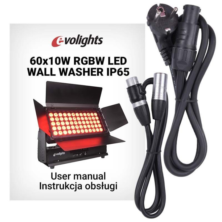 EVOLIGHTS 60x10W RGBW LED WALL WASHER naswietlacz zewnetrzny