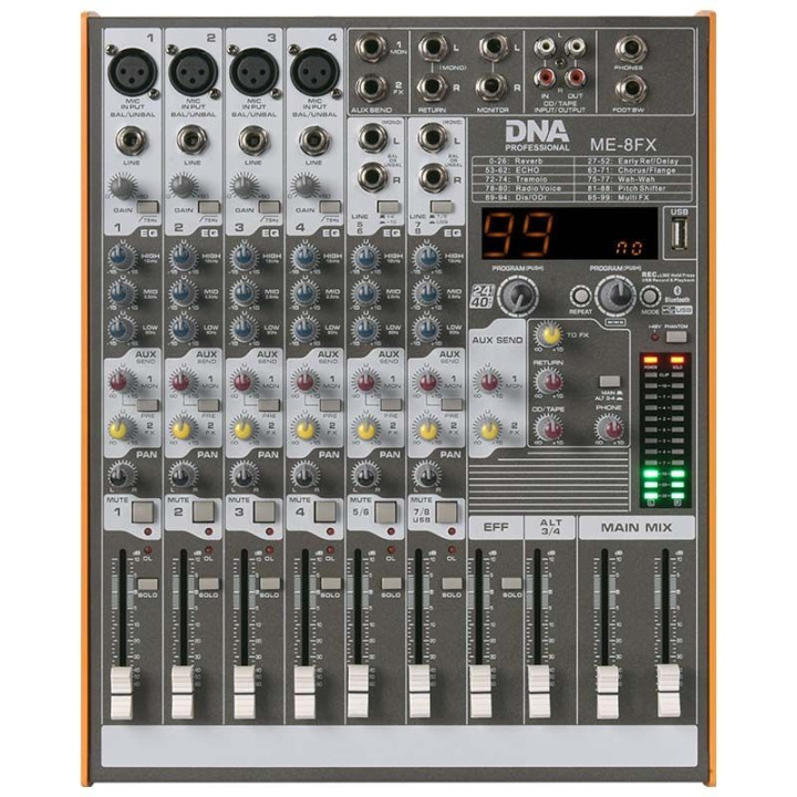 DNA ME-8FX mikser audio 8 kanal USB Bluetooth – ? Miksery |