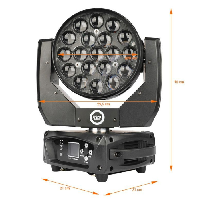 LIGHT4ME ZOOM WASH 19x15W glowica ruchoma LED RGBW – ? Oswie