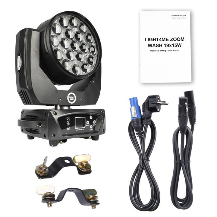 LIGHT4ME ZOOM WASH 19x15W glowica ruchoma LED RGBW – ? Oswie