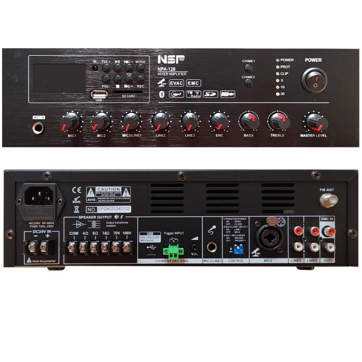 NSP NPA-120 wzmacniacz mikser instalacyjny radiowezlowy – ?