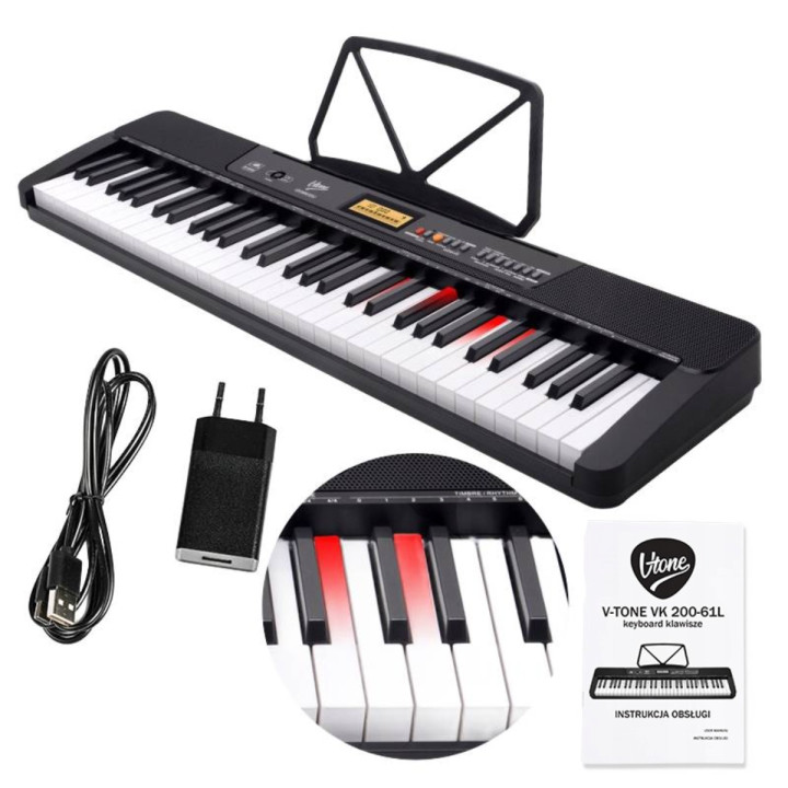 V-TONE VK 200-61L keyboard klawisze organy dla dzieci do nau