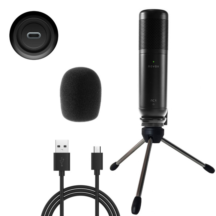 NOVOX NC-1 NEW 2022 Black mikrofon USB + tripod gabka – ? Mi