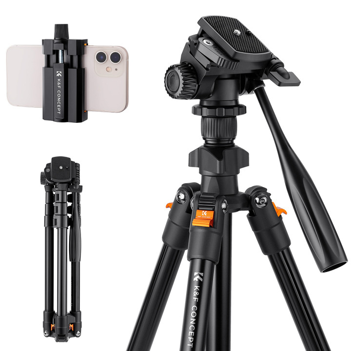 K&F Concept K234A0 Statyw z glowica 3D i uchwytem na telefon