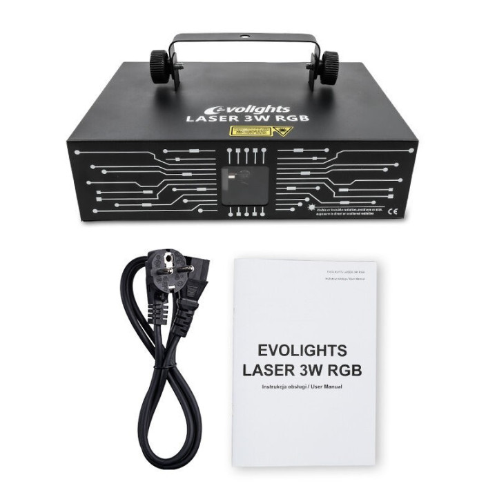 EVOLIGHTS LASER 3W RGB profesjonalne estradowe oswietlenie l