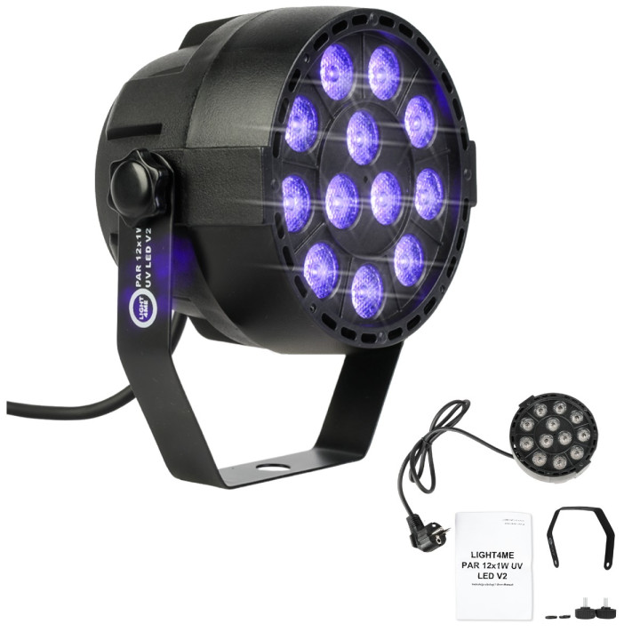 LIGHT4ME PAR 12x1W UV LED V2 reflektor ultrafioletowy oswiet