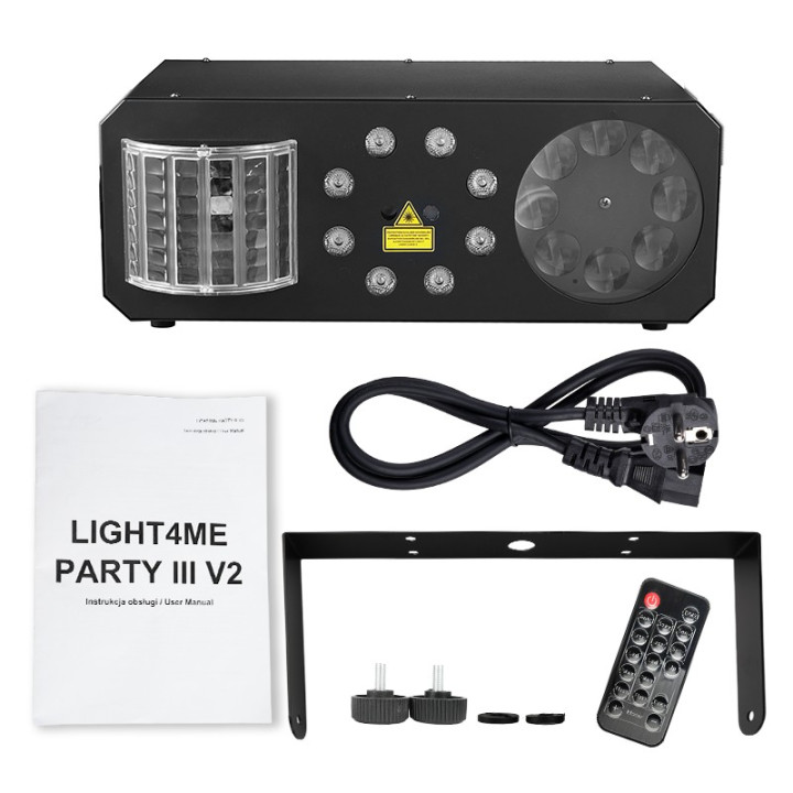 LIGHT4ME PARTY III V2 multiefekt LED derby gobo wash laser o