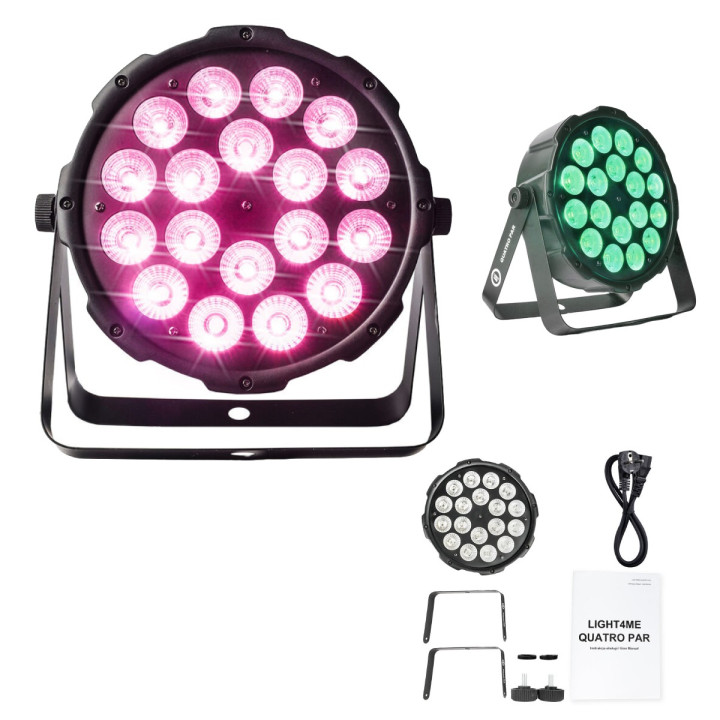 LIGHT4ME QUATRO PAR 18x10W RGBW reflektor sceniczny oswietle