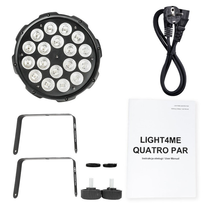 LIGHT4ME QUATRO PAR 18x10W RGBW reflektor sceniczny oswietle