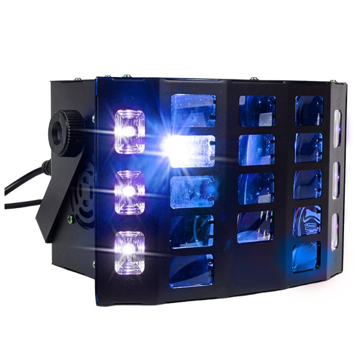 LIGHT4ME TURBO DERBY 3IN1 multiefekt świetlny LED RGBW-UV stroboskop oświetlenie dyskotekowe DJ