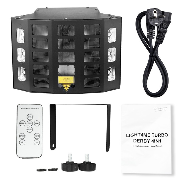 LIGHT4ME TURBO DERBY 4IN1 multiefekt swietlny LED RGBW-UV st