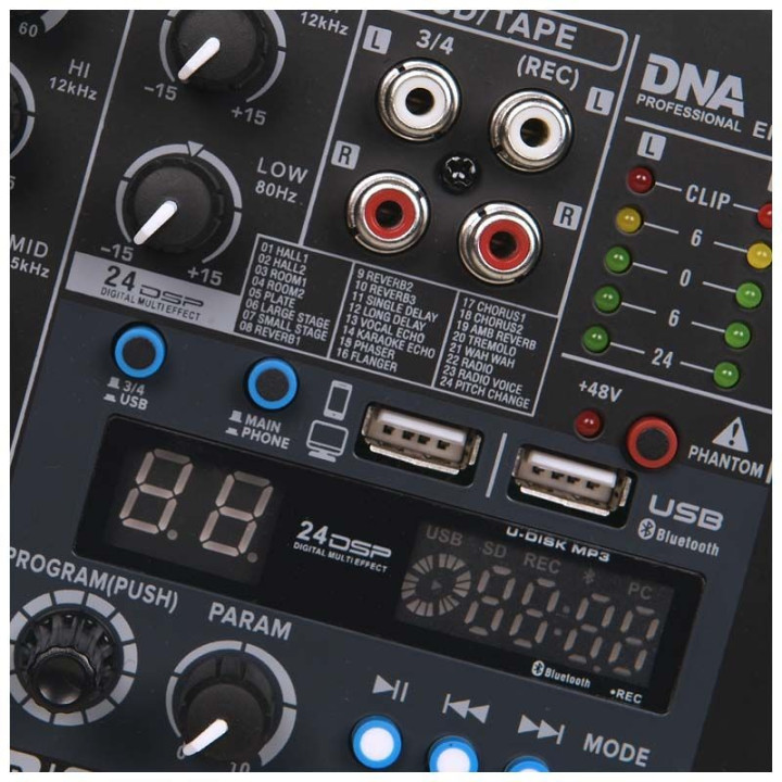 DNA EF-MIX 4 mikser audio USB MP3 Bluetooth analogowy 4 kana