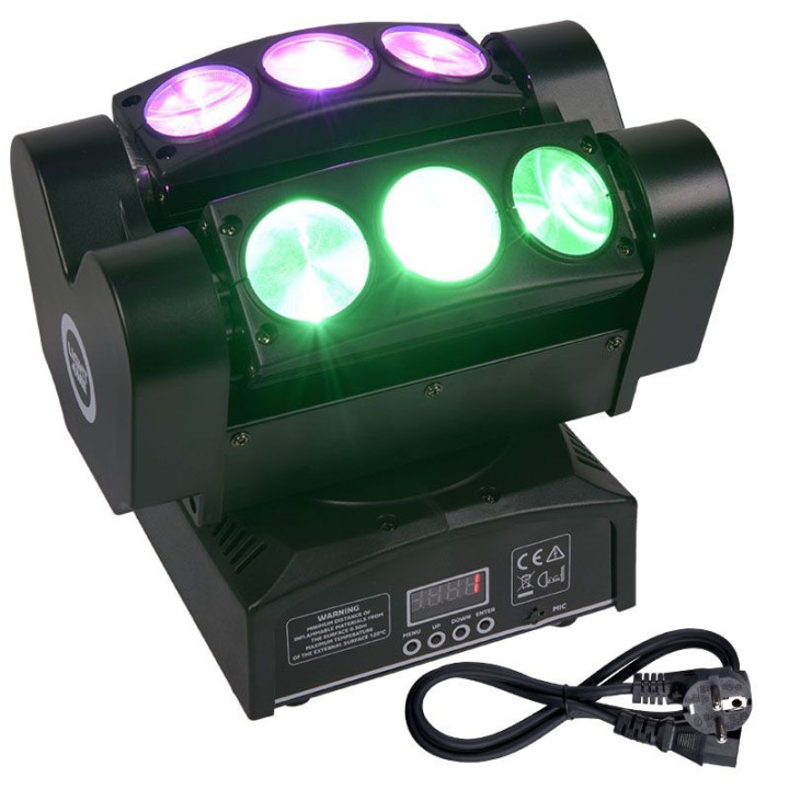 LIGHT4ME SPIDER HEAD 6x10 efekt disco glowica ruchoma