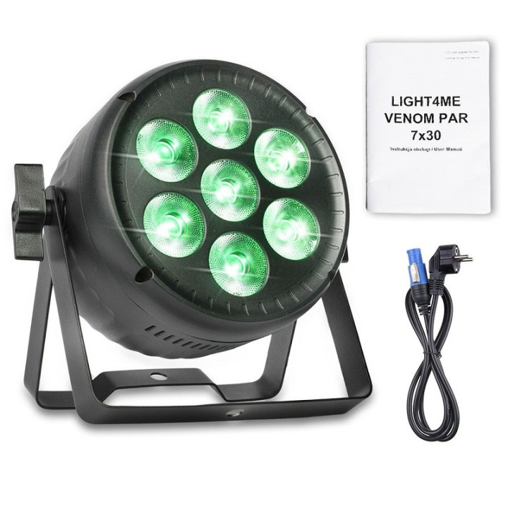 LIGHT4ME VENOM PAR 7X30W reflektor LED RGBW dekoracja swiatl