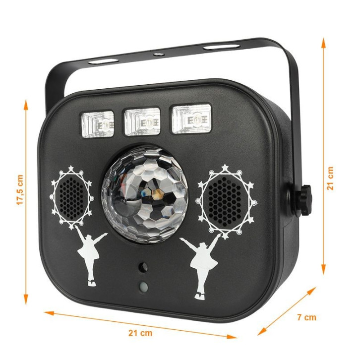 LIGHT4ME MULTIBOX multiefekt LED kula disco laser UV strobos