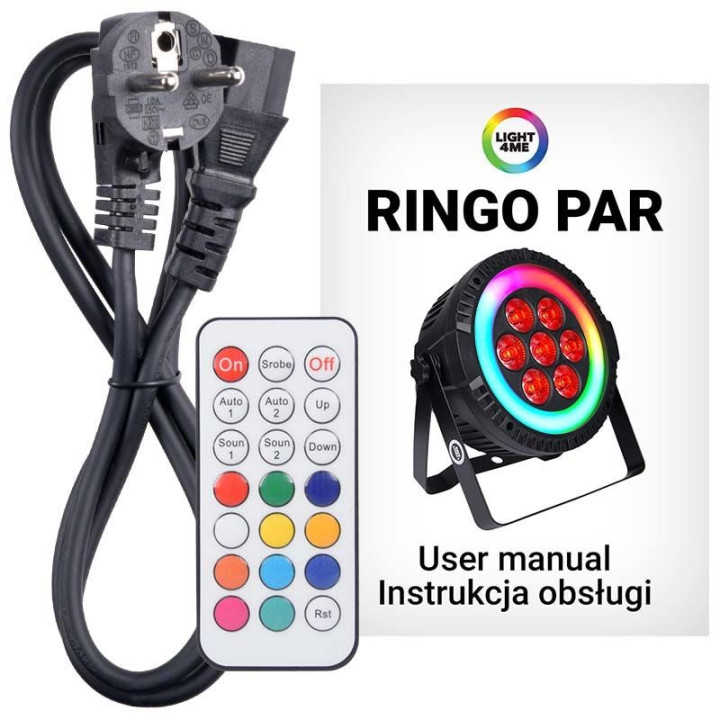 LIGHT4ME RINGO PAR reflektor sceniczny z pierscieniem LED