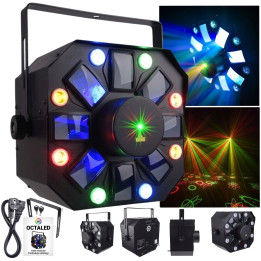 LIGHT4ME OCTALED efekt swietlny disco RGBWA flower laser str