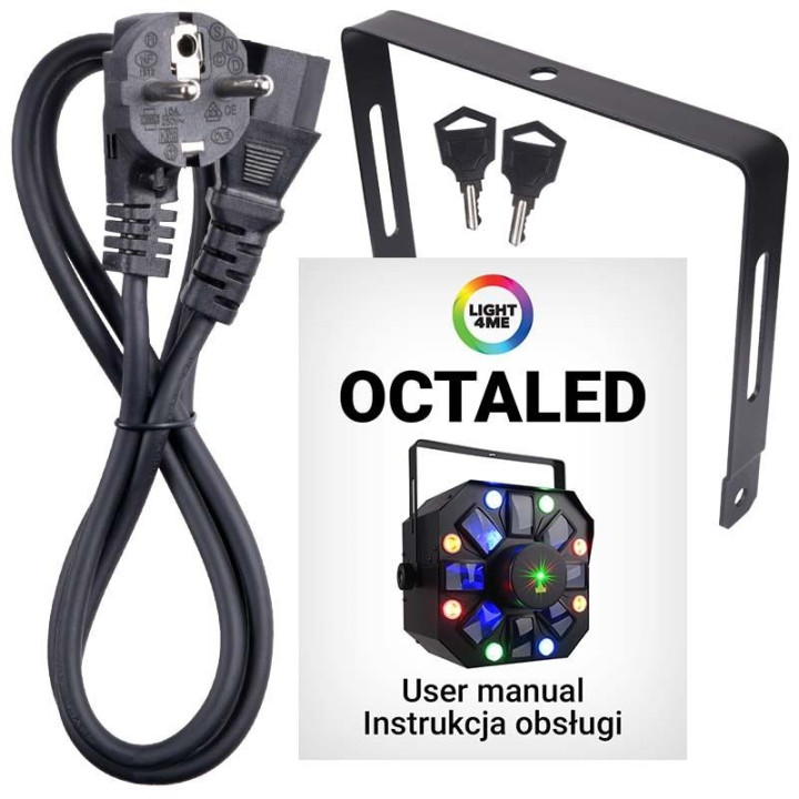 LIGHT4ME OCTALED efekt swietlny disco RGBWA flower laser str