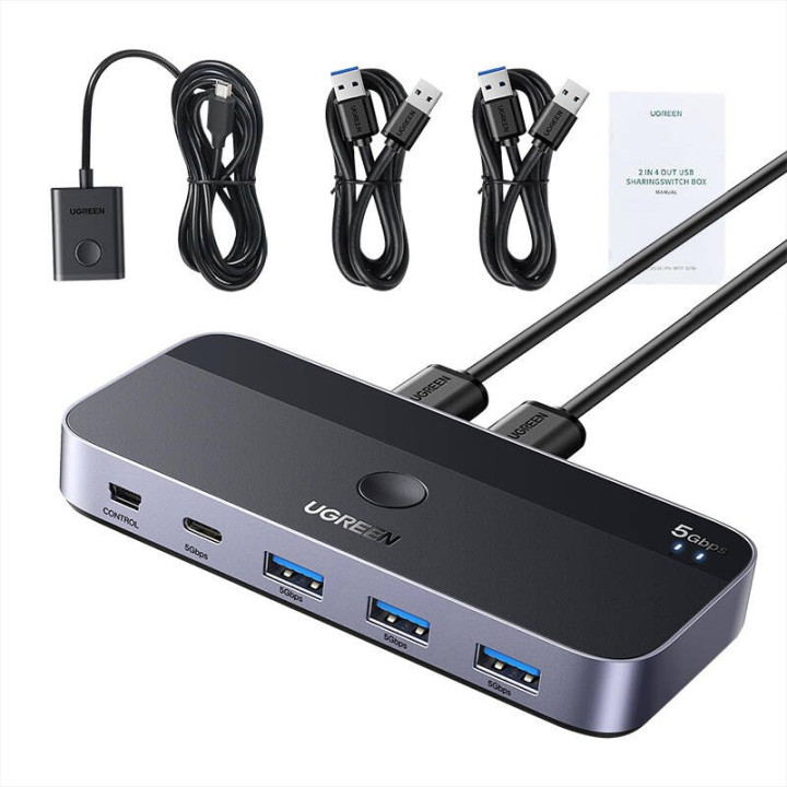 UGREEN 15705 Przelacznik switch USB 3.0 czarny – ? Huby USB