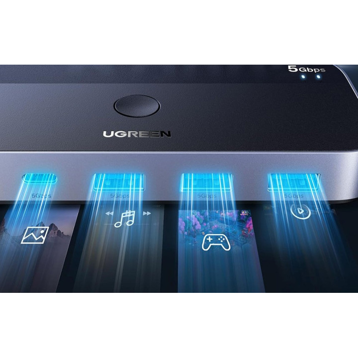 UGREEN 15705 Przelacznik switch USB 3.0 czarny – ? Huby USB
