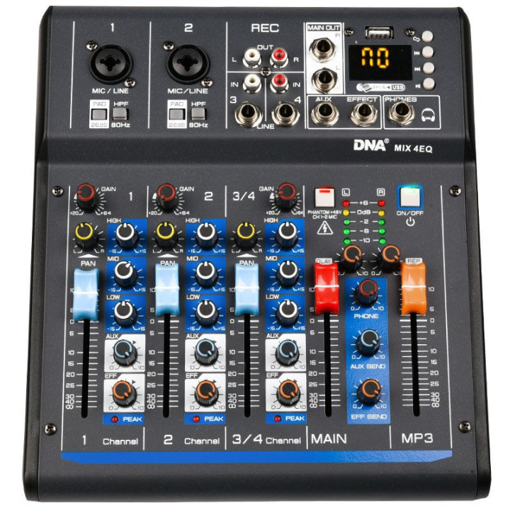 DNA MIX 4 EQ mikser audio USB MP3 Bluetooth analogowy 4 kana