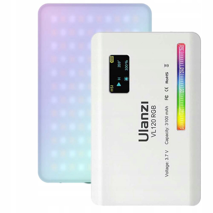 Ulanzi VL120 Lampa LED panelowa z akumulatorem RGB, WB (2500