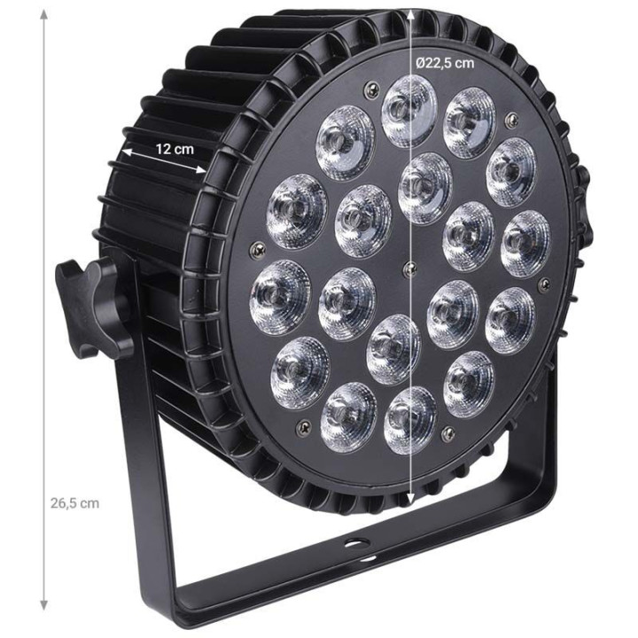 LIGHT4ME ALU HEXA PAR 18x10W RGBWA-UV reflektor sceniczny LE