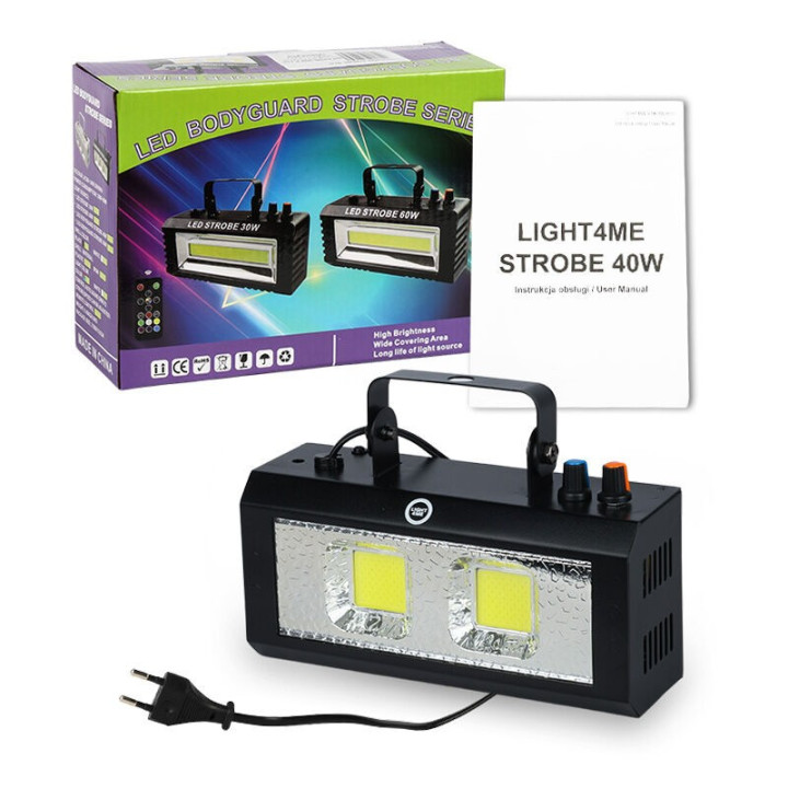 LIGHT4ME STROBE 40W stroboskop imprezowy dyskotekowy biale s