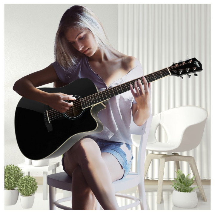 V-TONE VEAG1 CE BK gitara elektroakustyczna 4/4 dreadnought