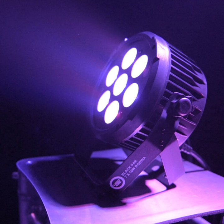 LIGHT4ME BLACK PAR 7x10W RGBWA LED mocny lekki