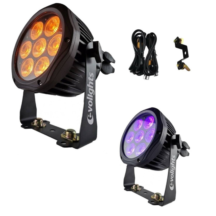 EVOLIGHTS GLACIER 7 LED PAR 7x10W RGBWA-UV IP65 oswietlenie