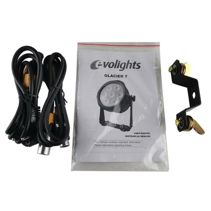 EVOLIGHTS GLACIER 7 LED PAR 7x10W RGBWA-UV IP65 oswietlenie