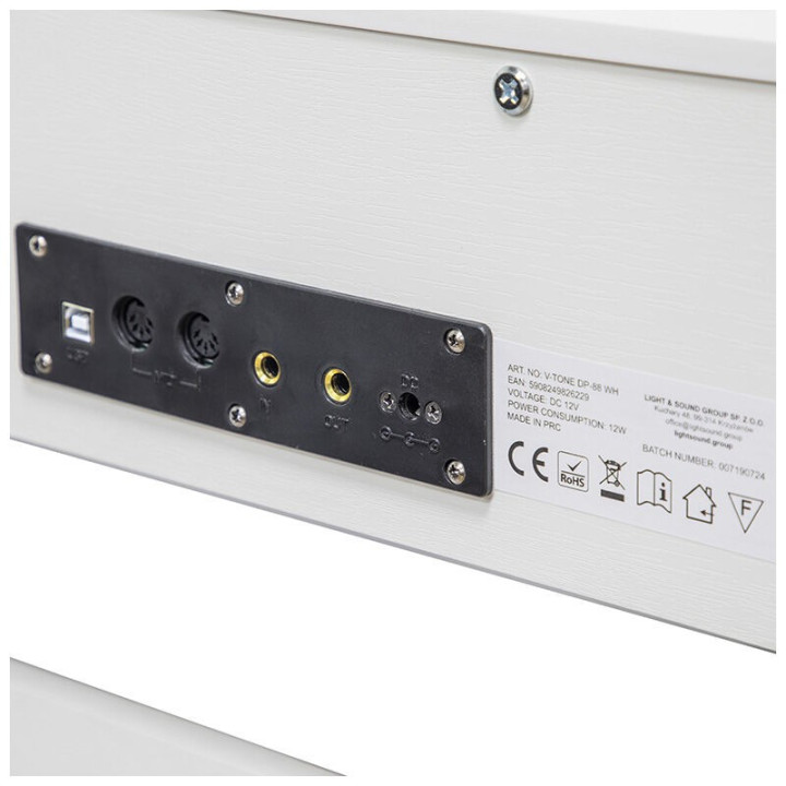V-TONE DP-88 WH biale pianino cyfrowe ze statywem drewnianym