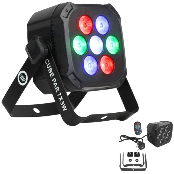 LIGHT4ME CUBE PAR 7X3W reflektor par oswietlenie sceniczne e