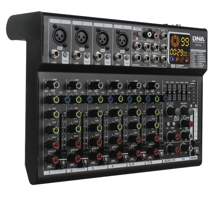 DNA QFX8 analogowy mikser dzwieku 8 kanalów Bluetooth USB MP