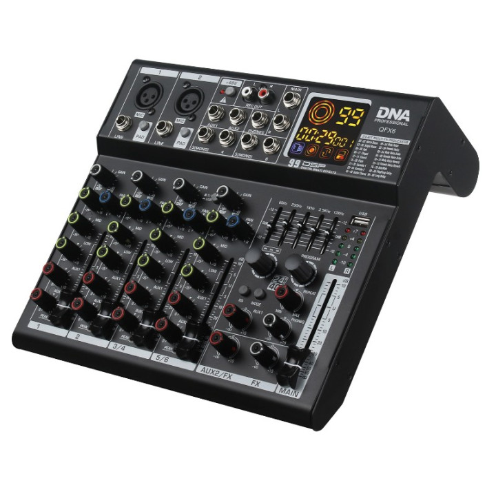 DNA QFX6 analogowy mikser dzwieku 6 kanalów Bluetooth USB MP