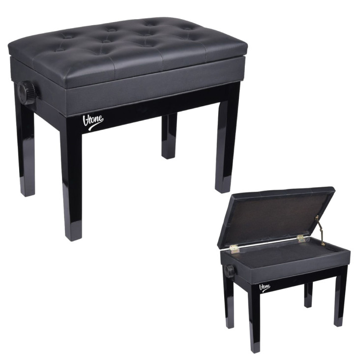 V-TONE LAWA 2 BK lawa do pianina ze schowkiem CZARNA