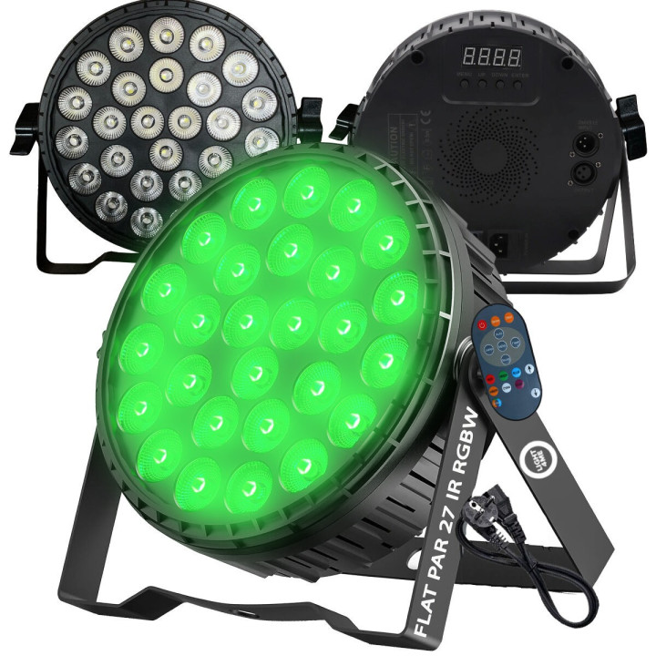 LIGHT4ME FLAT PAR 27 IR RGBW reflektor par efekt swietlny LE