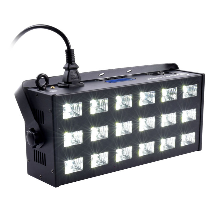 LIGHT4ME LED UV 18x3W reflektor + stroboskop DMX