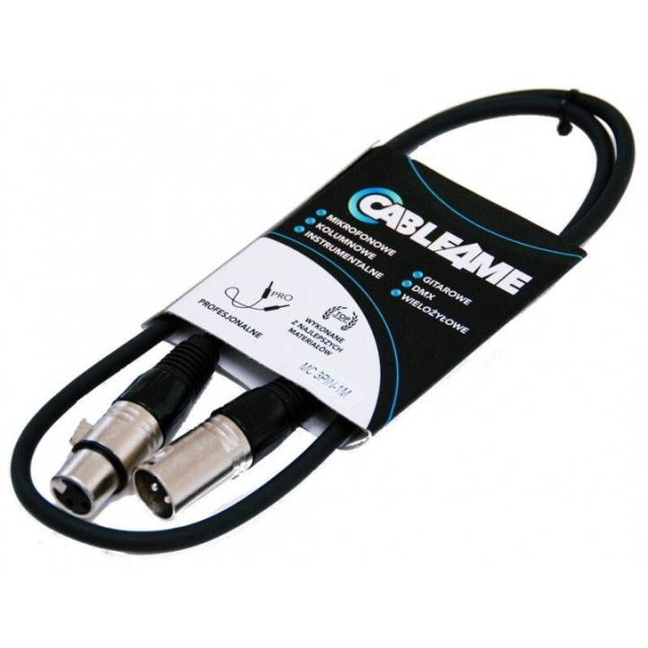 CABLE4ME przewód mikrofonowy sygnalowy XLR/XLR 1m