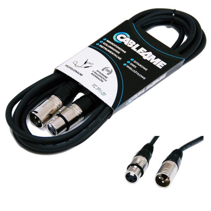 CABLE4ME przewód mikrofonowy sygnalowy XLR/XLR 3m
