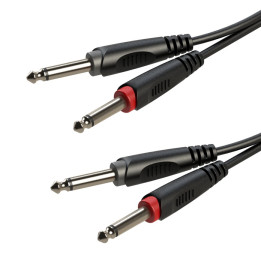 Kabel audio 1,5m 2x wtyk jack mono 6,3mm - 2x wtyk jack mono