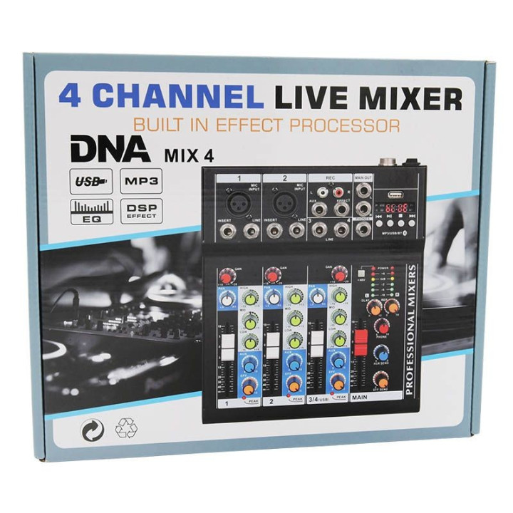 DNA MIX 4 mikser audio USB MP3 analogowy 4 kanaly
