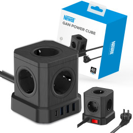 NEWELL NL4387 Kostka zasilajaca GaN Power Cube 9w1 czarna