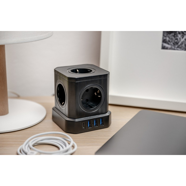 NEWELL NL4387 Kostka zasilajaca GaN Power Cube 9w1 czarna