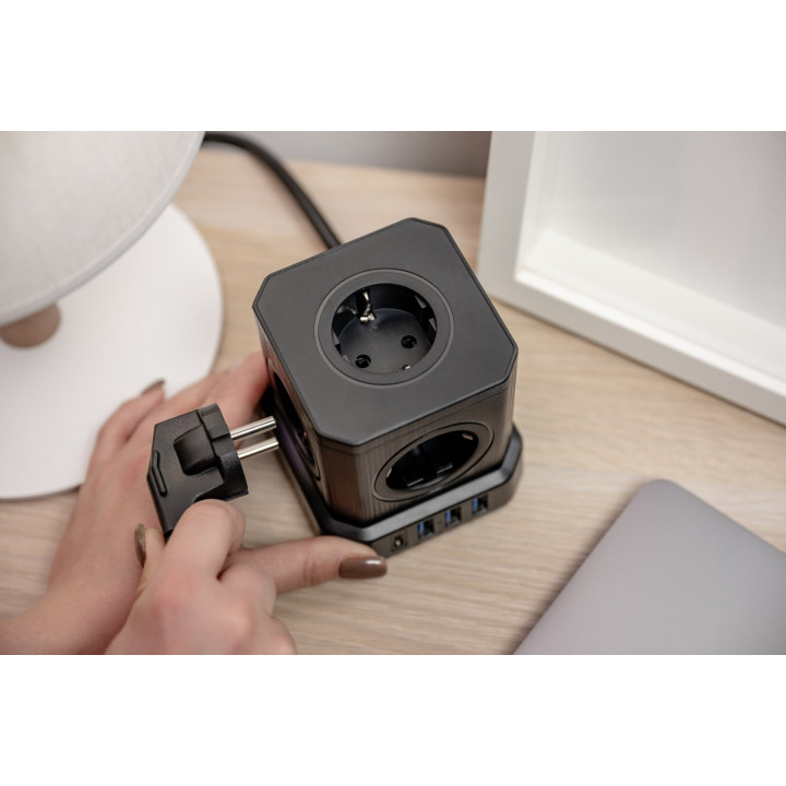 NEWELL NL4387 Kostka zasilajaca GaN Power Cube 9w1 czarna