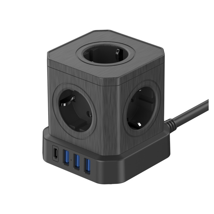 NEWELL NL4387 Kostka zasilajaca GaN Power Cube 9w1 czarna
