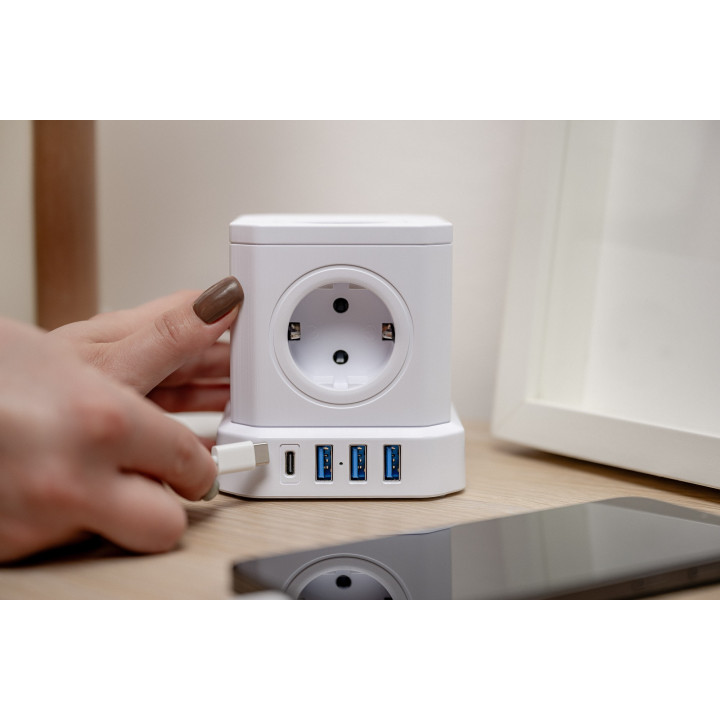 NEWELL NL4387 Kostka zasilajaca GaN Power Cube 9w1 biala