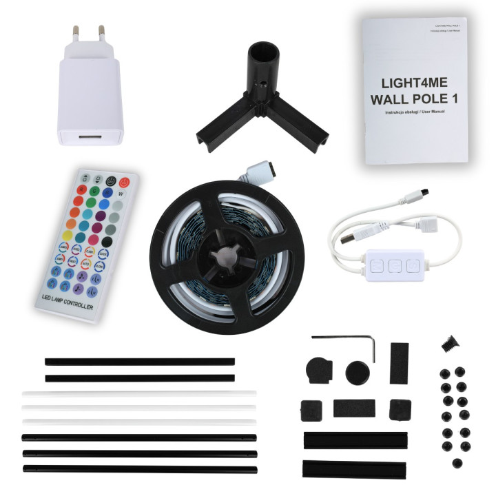 LIGHT4ME WALL POLE 1 narozna lampa podlogowa RGB LED biala p