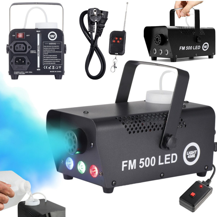LIGHT4ME FM 500 LED RGB V2 wytwornica dymu mgly + pilot bezp